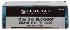 Federal F1314B Power-Shok Magnum 12Gauge 3" 41Pellets 1 15/16oz 4BuckShot 5 Per Box/50 Case — view 2