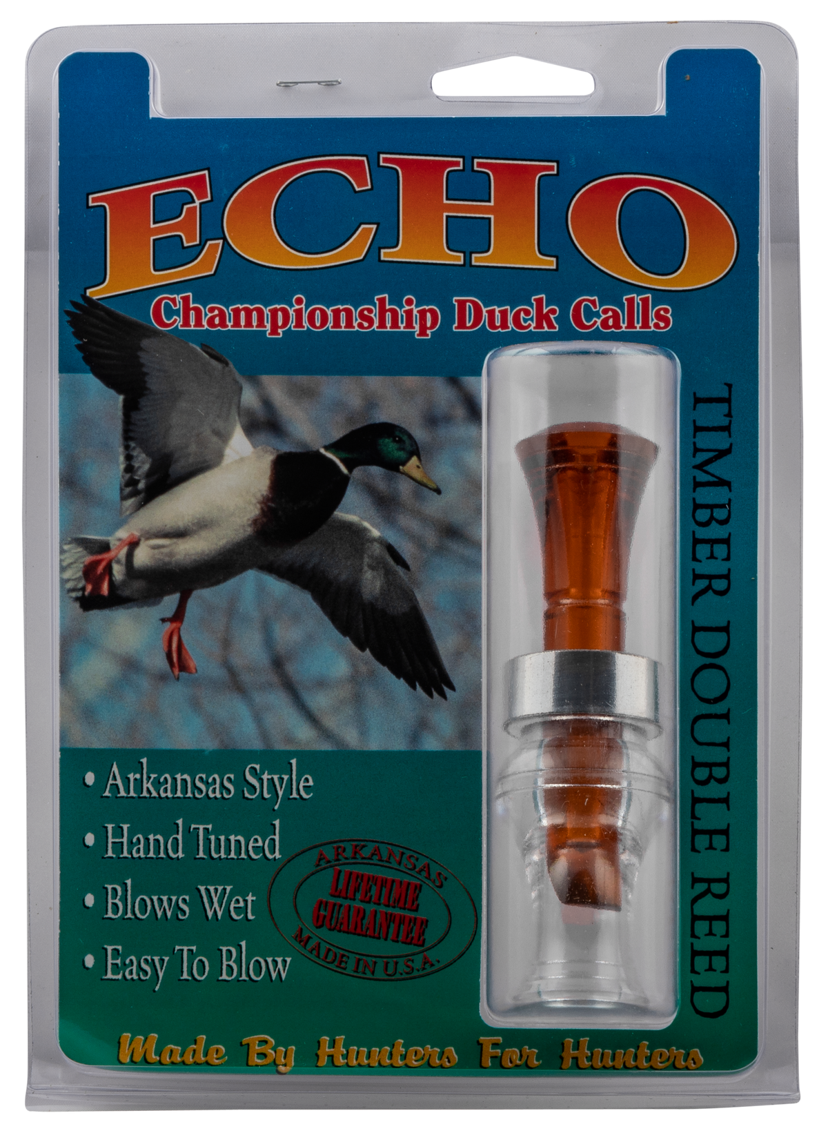 Mo Tactical Products Echo Calls Timber Double Reed Mallard Duck Call - Bourbon & Water Brown/Clear Polycarbonate — view 2