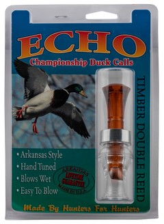 Mo Tactical Products Echo Calls Timber Double Reed Mallard Duck Call - Bourbon & Water Brown/Clear Polycarbonate — view 2