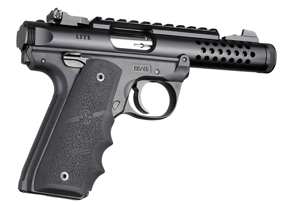Hogue 79080 Rubber Grip with Finger Grooves Black - Ruger Mark IV 22/45 — view 2