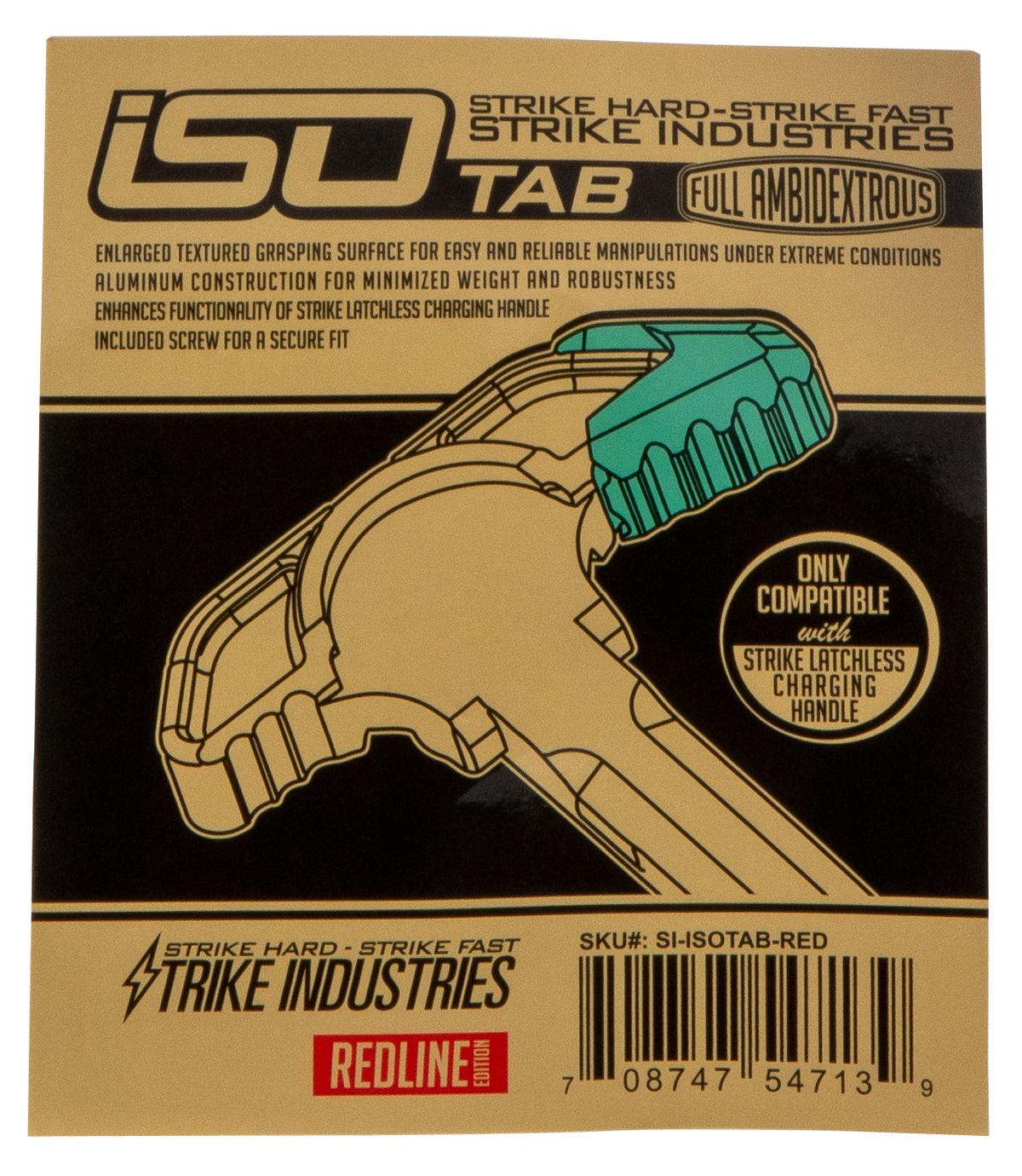 Strike Industries ISO Tab AR-15 Charging Handle Extension Red Anodized Aluminum — view 2
