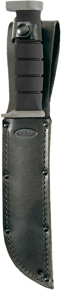 Ka-Bar 1212 Fighting/Utility 7" Clip Point Part Serrated 1095 Cro-Van Kraton G Fixed - Leather Sheath — view 2