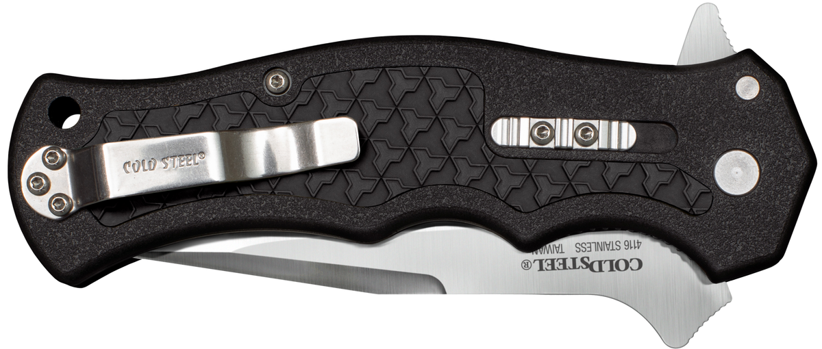 Cold Steel Crawford 1 3.5" Folding Clip Point Plain 4034 SS Black GFN Handle — view 2