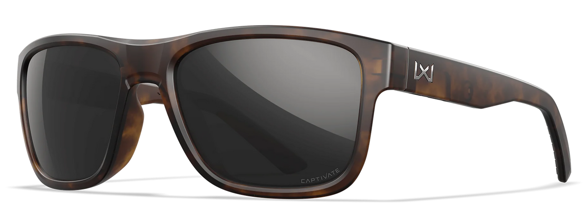 Wiley X Ovation CAPTIVATE Polarized Black Mirror Lens Matte Tortoise Frame — view 2