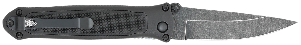 CobraTec Knives Quick Strike 3.25" Hidden Release Folding Drop Point Plain Stonewashed 440 SS G10 — view 2