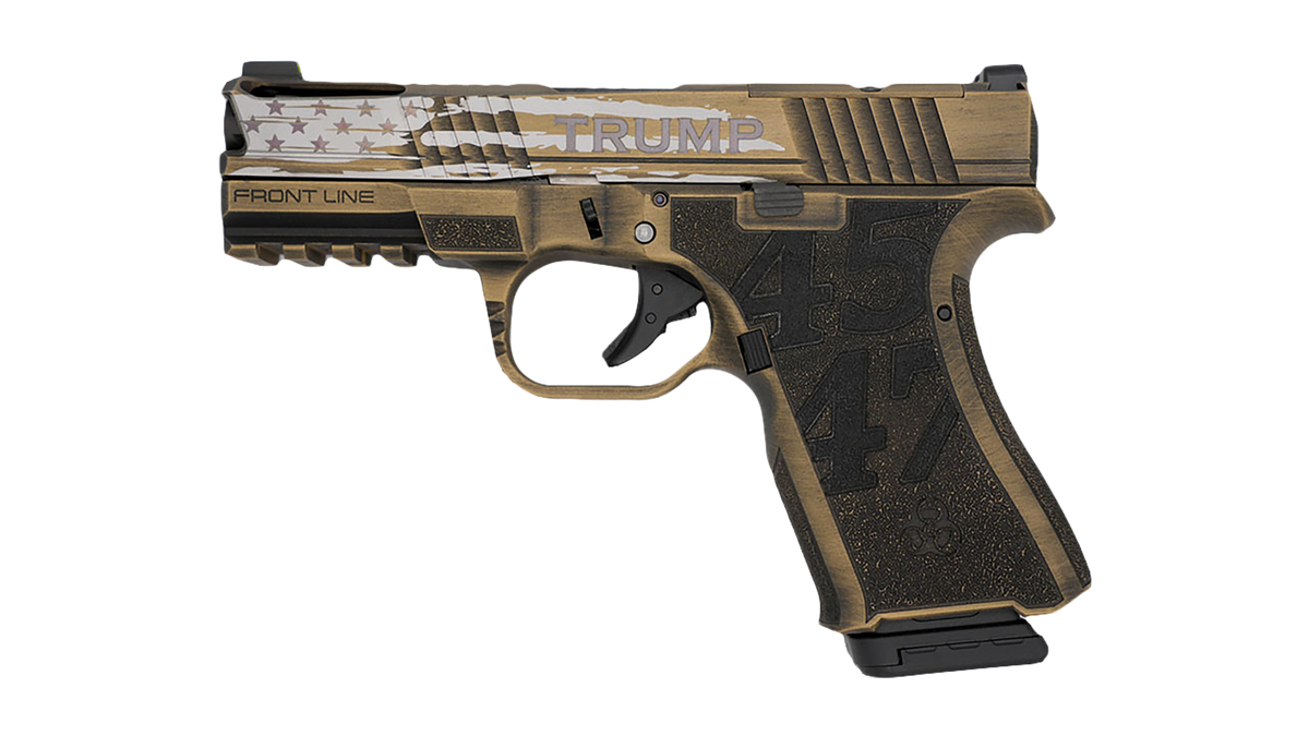 Black Rain Frontline+ Trump Custom 9mm Luger 4" 15+1 Semi-Auto Pistol - Gold Battleworn — view 2