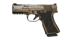 Black Rain Frontline+ Trump Custom 9mm Luger 4" 15+1 Semi-Auto Pistol - Gold Battleworn — view 2