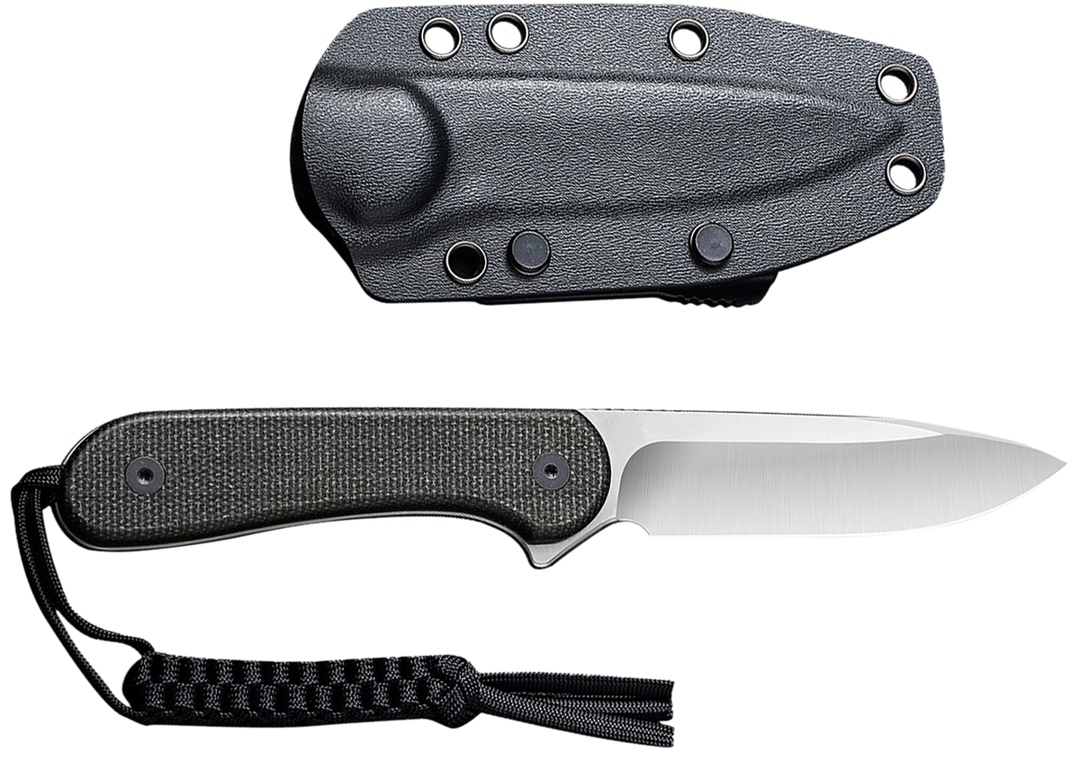 Civivi Knives Elementum 3.98" Fixed Plain Satin D2 Steel - Dark Green Micarta Handle — view 2
