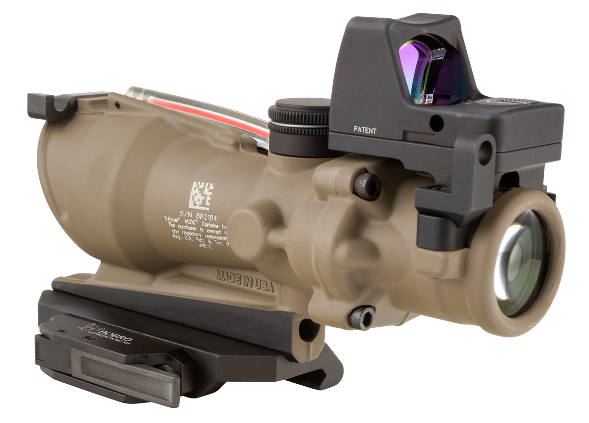 Trijicon 100553 ACOG ECOS 4x32mm Illuminated Red Crosshair .223 BDC Combo - Flat Dark Earth — view 2