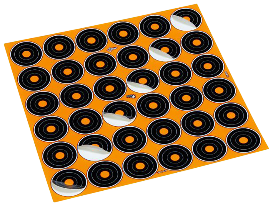 EZ-Aim 15250 Splash Reactive Self-Adhesive Paper 1" Bullseye 12 Pack - Black/Orange — view 2