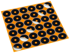 EZ-Aim 15250 Splash Reactive Self-Adhesive Paper 1" Bullseye 12 Pack - Black/Orange — view 2