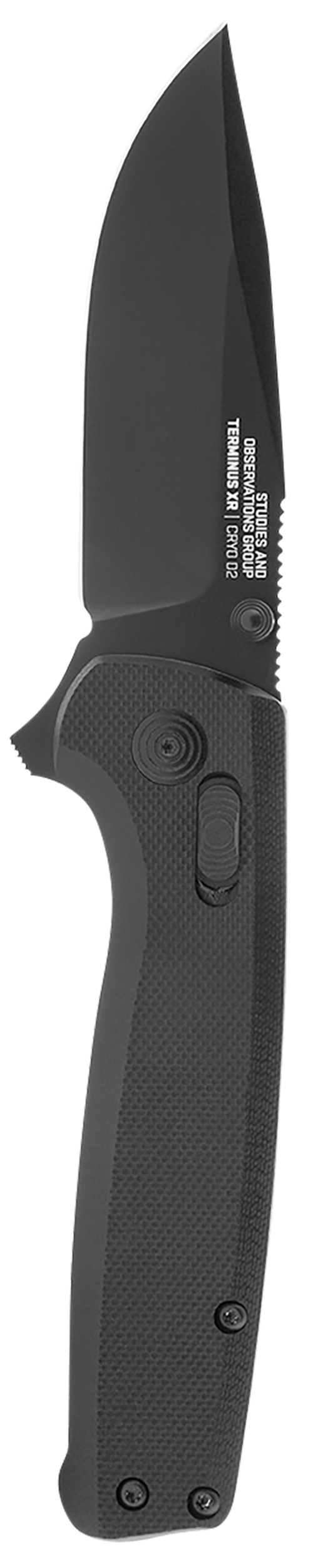 S.O.G Terminus XR 2.95" Folding Clip Point Plain Black D2 Steel Blade Black G10 Handle — view 2