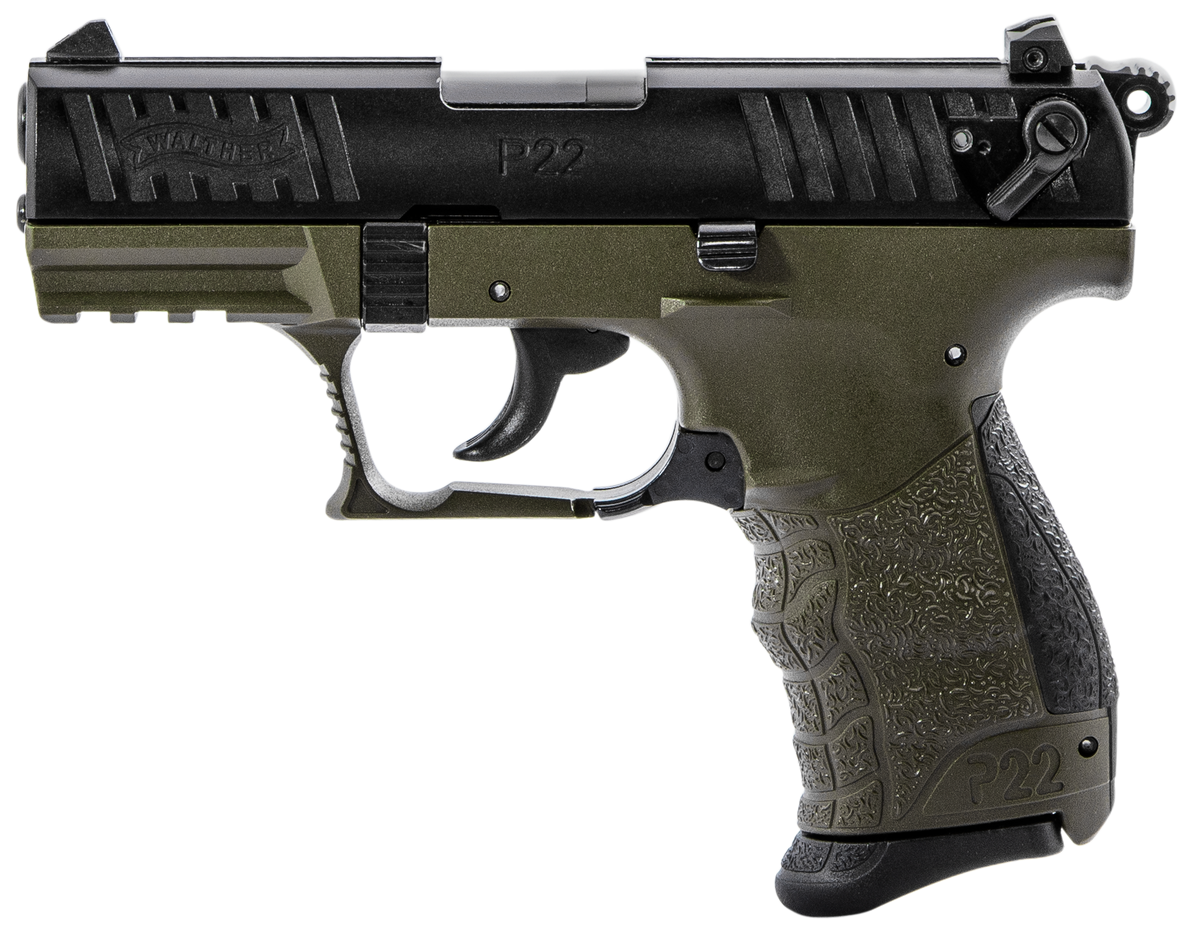 Walther Arms P22 Q Military 22 LR 3.42" 10+1 DA/SA Pistol - OD Green/Black — view 2