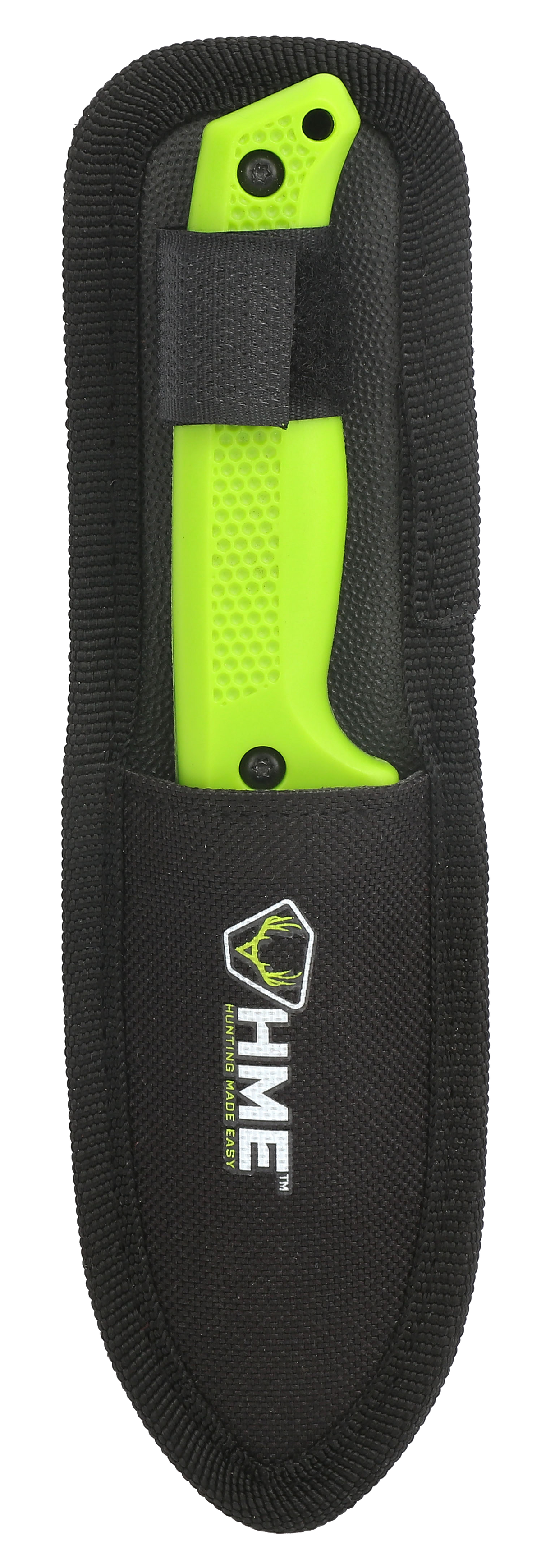 HME KNFBCK Fixed Blade 2.5" Caper Plain 420HC Black Oxide Green TPR Handle — view 2