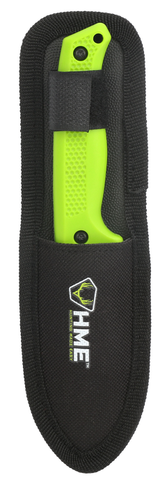 HME KNFBCK Fixed Blade 2.5" Caper Plain 420HC Black Oxide Green TPR Handle — view 2
