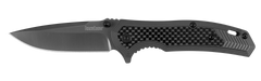 Kershaw Fringe 8310 3" Folding Drop Point Plain Gray TiN 8Cr13MoV SS Black/Gray Carbon Fiber Handle — view 2