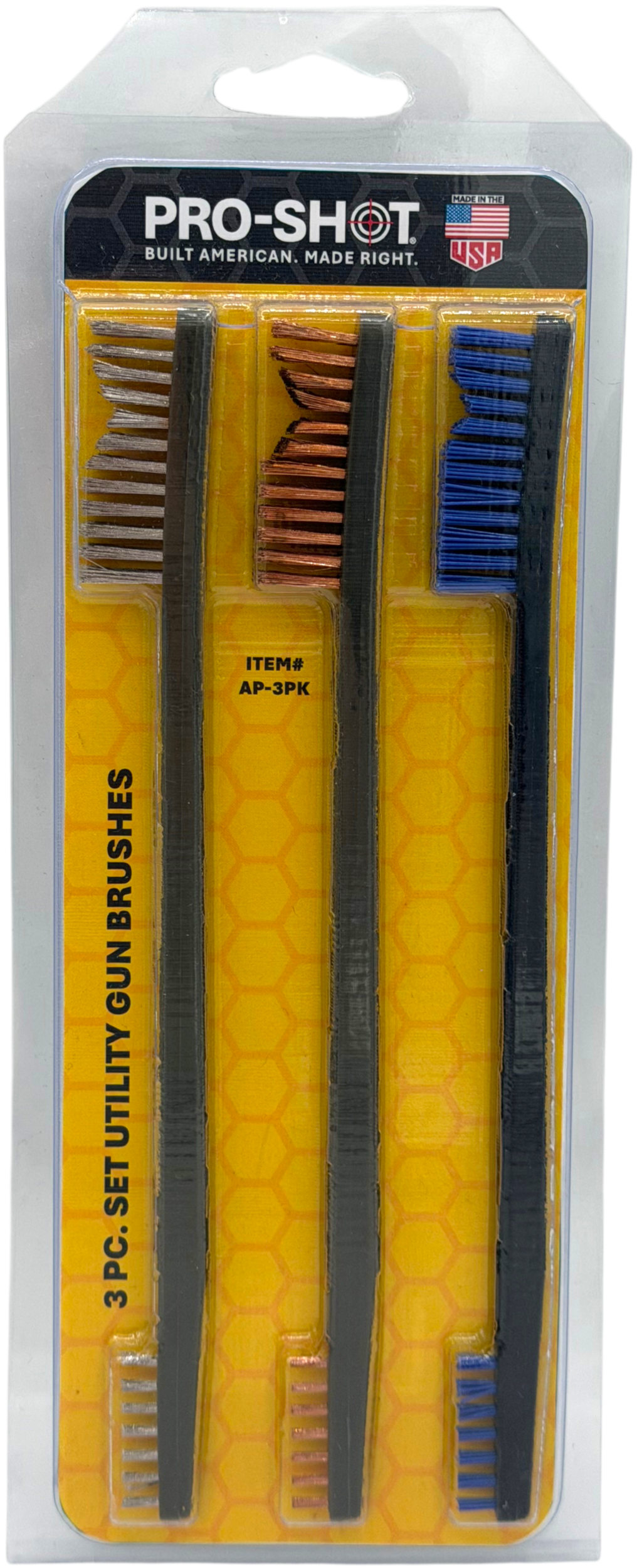 Pro-Shot AP-3PK Nylon/Bronze/Stainless Steel All-Purpose Utility Brush 3 Pack — view 2