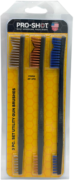 Pro-Shot AP-3PK Nylon/Bronze/Stainless Steel All-Purpose Utility Brush 3 Pack — view 2