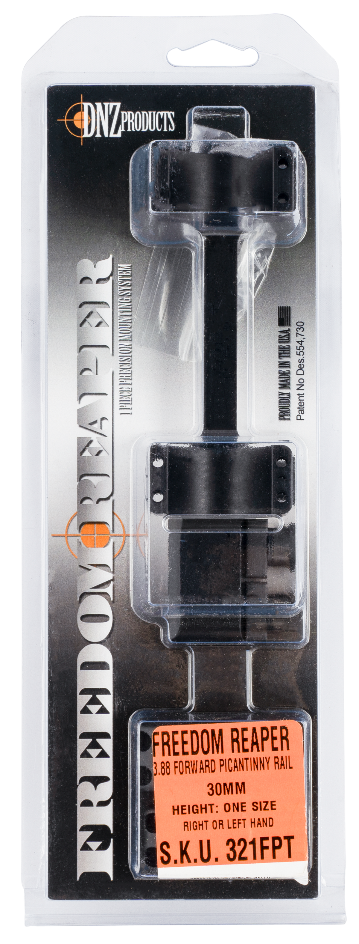 DNZ Freedom Reaper 30mm Forward Picatinny Rail Scope Mount Extra High Rings Matte Black — view 2