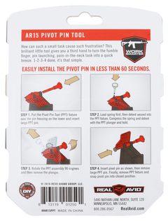 Real Avid AR-15 Pivot Pin Tool Red Polymer w/ Detent Plunger, Large Pin & Install Tool — view 2