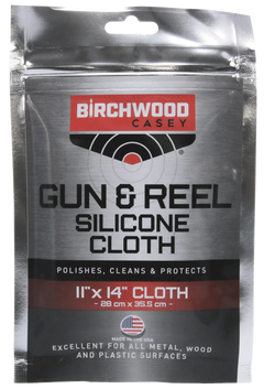 Birchwood Casey Gun & Reel Silicone Cloth 14.4"x15" 100% Cotton Flannel Cleaning Cloth — view 2