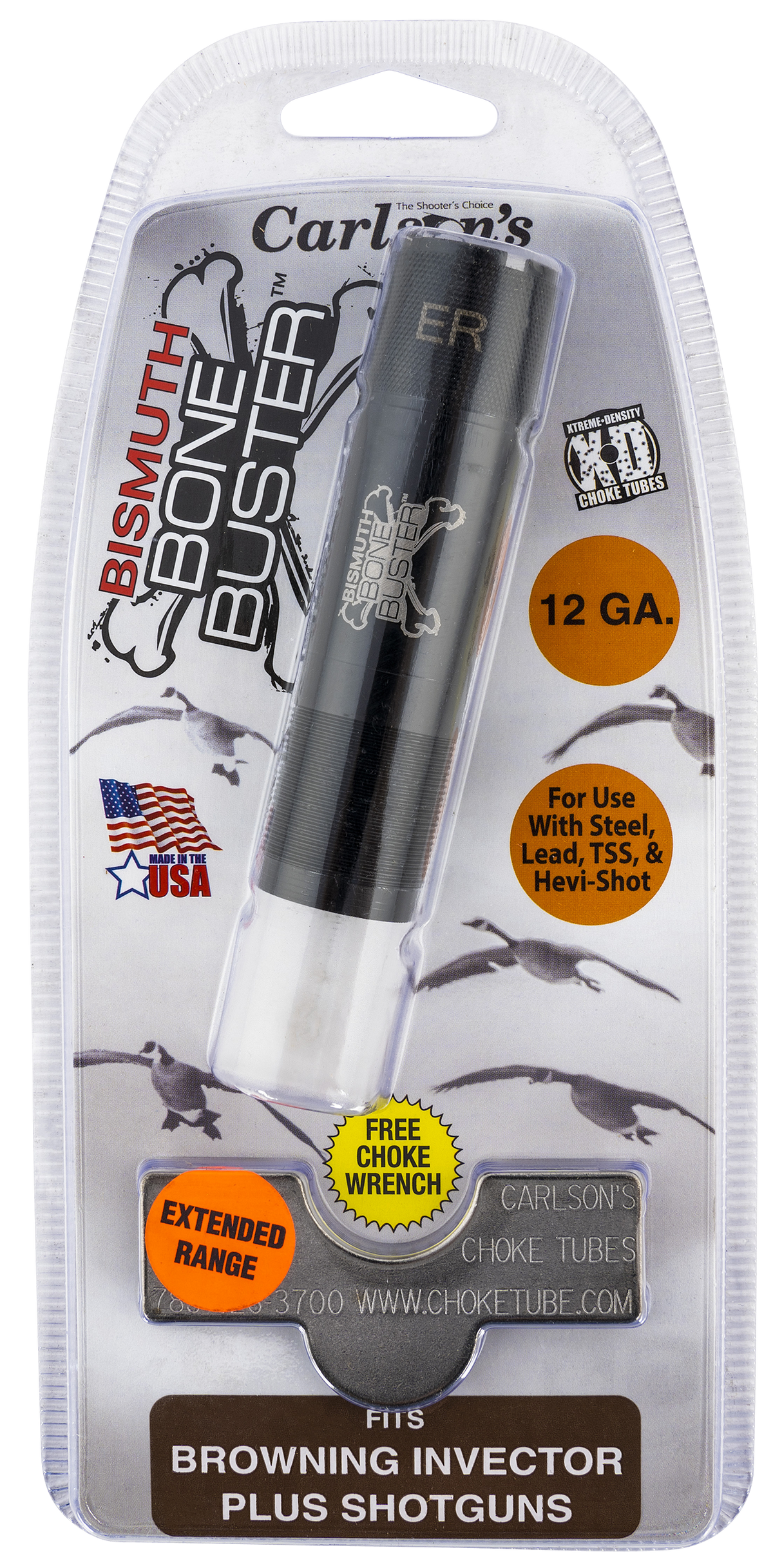 Carlsons Bismuth Bone Buster 12 Gauge Browning Invector Plus Extended Range .040 Choke Tube — view 2