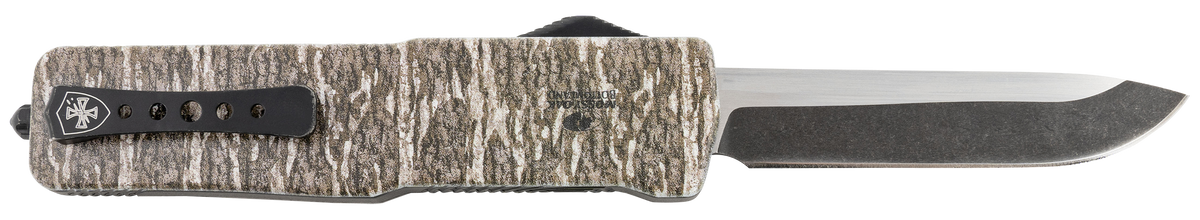 Templar Knife Premium Weighted Large 3.55" OTF Drop Point Plain D2 Steel Black Oxide Stonewashed Mossy Oak Bottomland Handle — view 2
