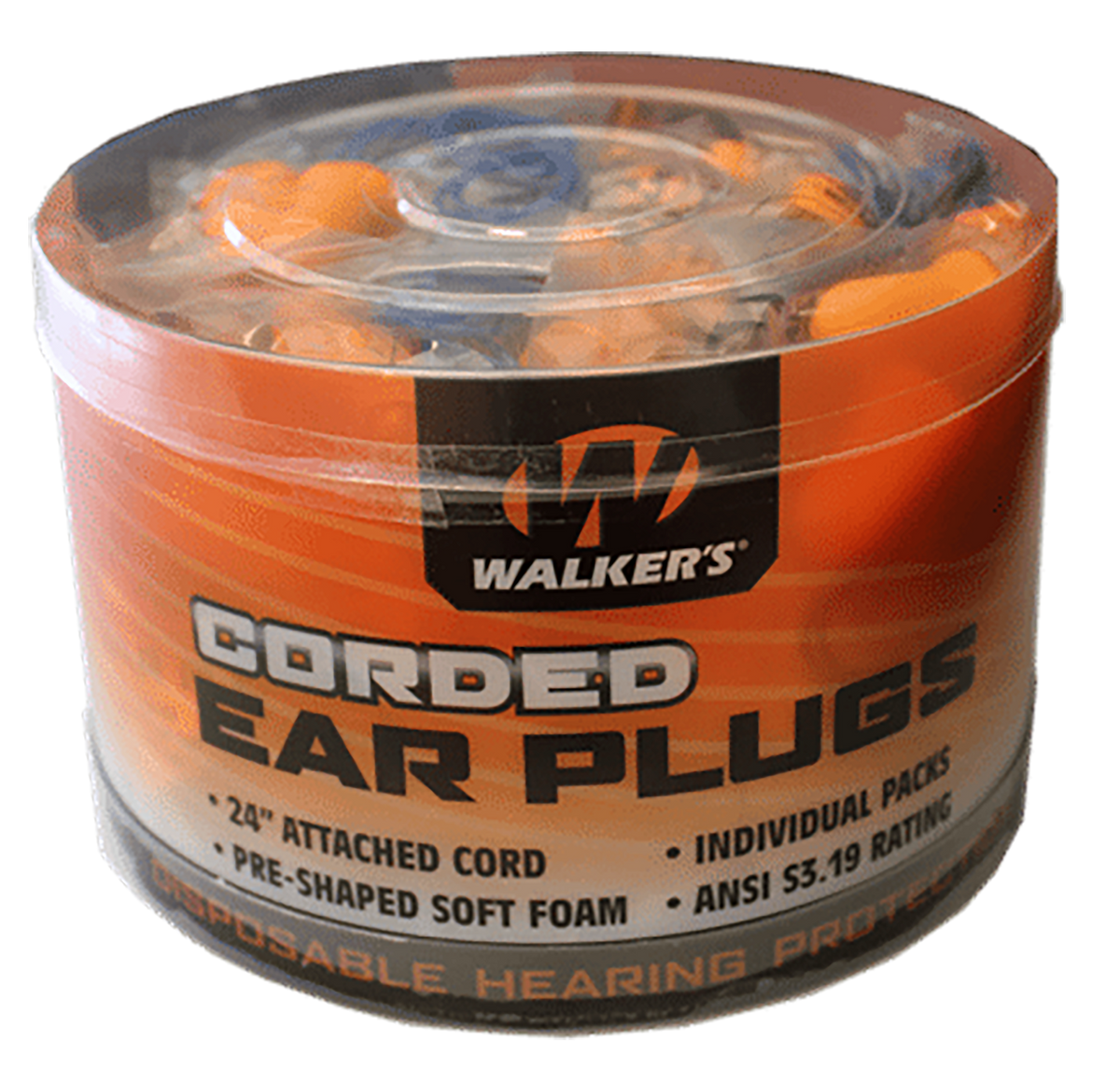 Walkers Game Ear Corded Foam Ear Plugs 32 dB NRR In The Ear Orange/Blue - 50 Pair — view 2