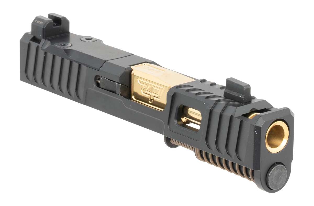Zaffiri Precision IBS Complete Upper 9mm Luger Glock 43/43X RMSc Cut Cerakote Black - Gold Ported Barrel — view 2