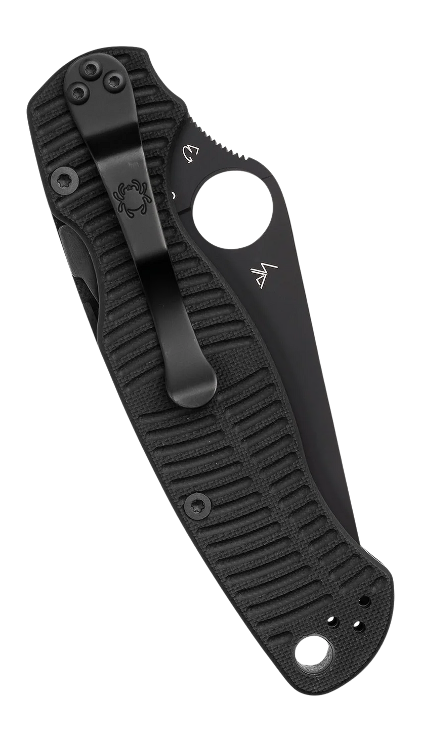 Spyderco Para Military 2 Salt 3.45" CPM MagnaCut Black DLC Plain Edge Black G-10 Folding Knife — view 2