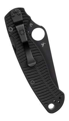 Spyderco Para Military 2 Salt 3.45" CPM MagnaCut Black DLC Plain Edge Black G-10 Folding Knife — view 2