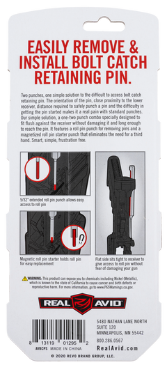 Real Avid Bolt Catch Punch Set Silver AR-Platform 2-Piece — view 2