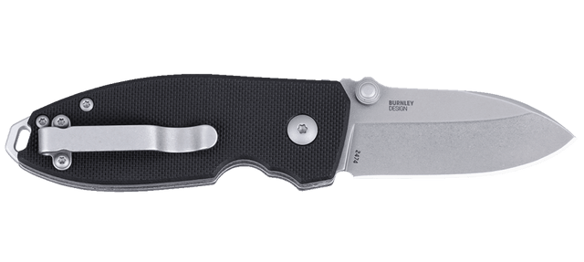 Columbia River 2474C Squid 2.27" Folding Drop Point Plain D2 Stonewash Black G10 Button Lock Knife — view 2
