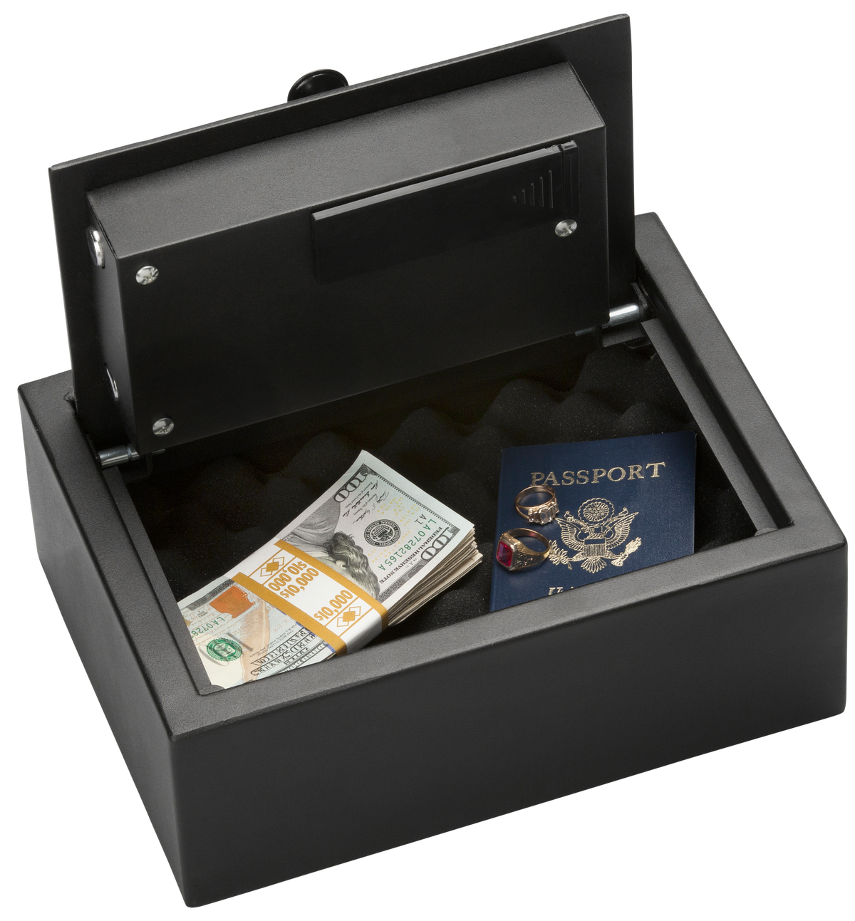 Bulldog BD1030 Digital Top Open Vault - 11.80" x 8.70" x 4" Black Powder Coat Steel w/ Electronic Keypad — view 2