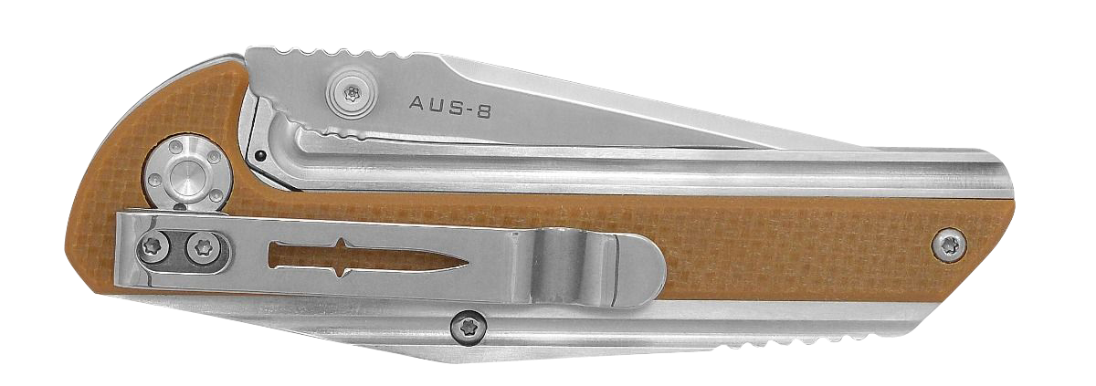 Camillus Sevens 2.75" Folding AUS-8 Carbonitride Titanium Plain Edge Knife - Coyote Brown G10/SS Handle — view 2