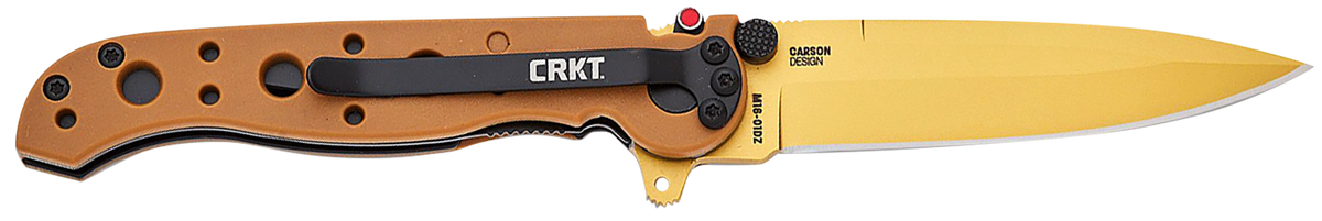 Columbia River CRKT M16-01DZ 3.03" Folding Plain D2 Spear Point Desert Tan GRN Handle — view 2