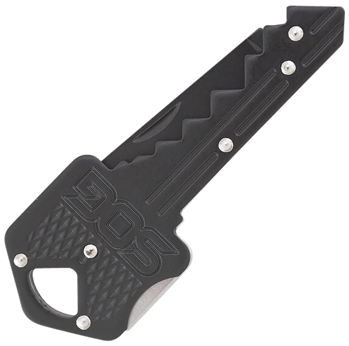 S.O.G Key Knife 1.5" Folding Plain Drop Point 5Cr13MoV SS Black Handle — view 2
