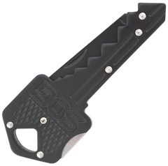 S.O.G Key Knife 1.5" Folding Plain Drop Point 5Cr13MoV SS Black Handle — view 2