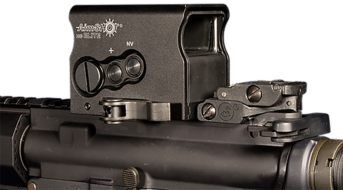AimShot HG Elite 1x 34mm 2 MOA Green Dot Reflex Sight CR2 Black — view 2