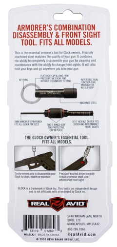 Real Avid 2-In-1 Glock Tool - Black Steel — view 2