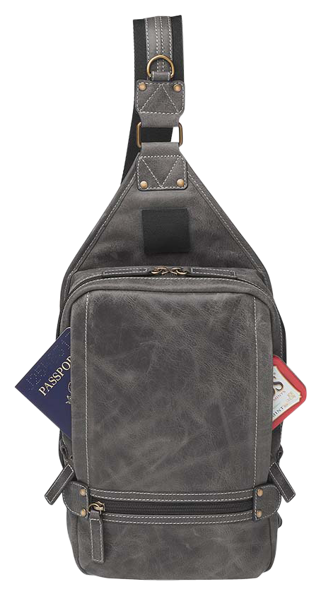 Kingport Industries GTM-CZY/108 Sling Backpack Gray Leather CCW Bag - Includes Holster — view 2