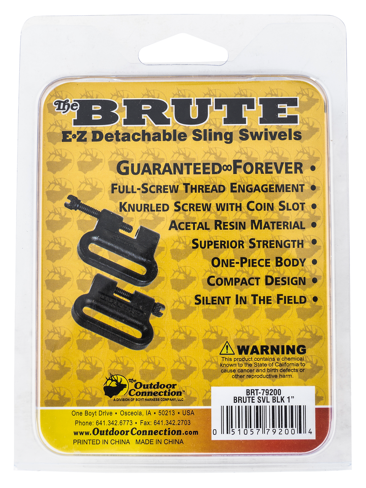 Outdoor Connection Brute Swivel Set 1" Black Synthetic — view 2