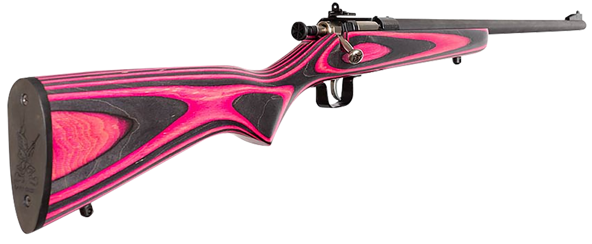 Crickett KSA2226 Youth 22 LR 16.12" 1-Rd Bolt Action Rifle - Pink/Black Laminate Stock — view 2
