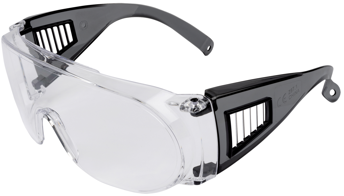 Allen 4180 Ultrx Safety Glasses Clear Lens Black Frame - Fits Over Glasses — view 2