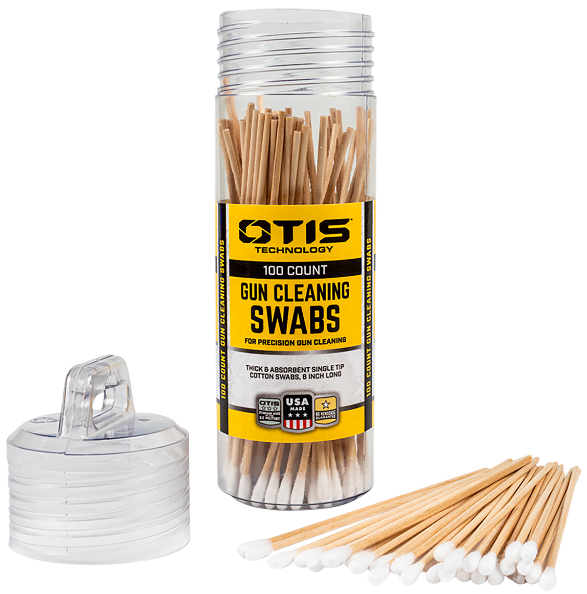 Otis FG-241-100 Gun Cleaning Swabs Cotton/Wood 6 in 100-Pack — view 2