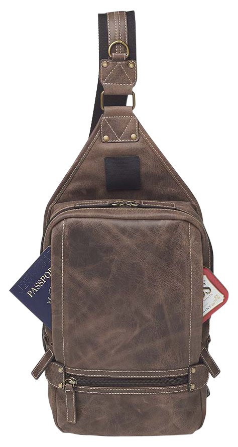 Kingport Industries Gun Tote'n Mamas GTM-CZY/108 Sling Backpack - Brown Leather with Standard Holster — view 2