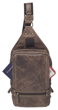 Kingport Industries Gun Tote'n Mamas GTM-CZY/108 Sling Backpack - Brown Leather with Standard Holster — view 2