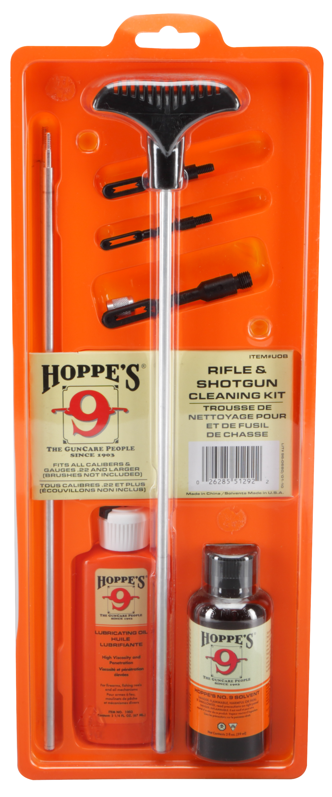 Hoppes UOB Rifle & Shotgun Cleaning Kit Multi-Caliber - Clamshell — view 2