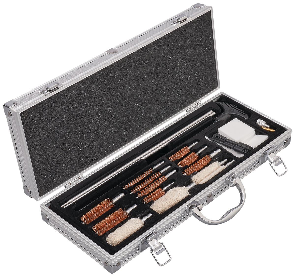 Hoppes UAC76 Universal Accessory Cleaning Kit 26-Piece Multi-Caliber - Silver Hard Case — view 2