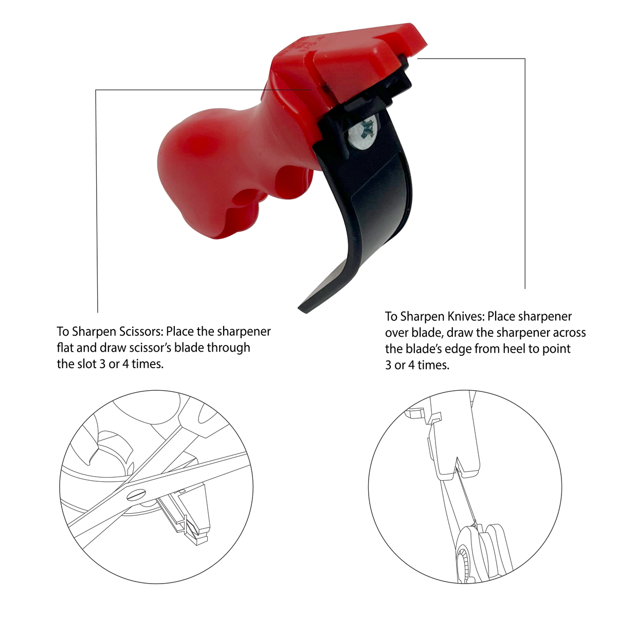 AccuSharp 1001C Knife & Scissor Hand Held Diamond-Honed Carbide Sharpener Red — view 2